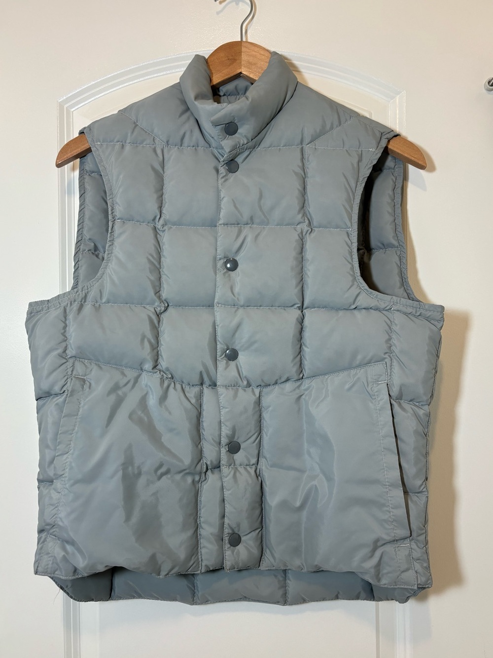 Vintage TEMPCO Women's Size M Light Gray Western Goose Down Vest Made in USA